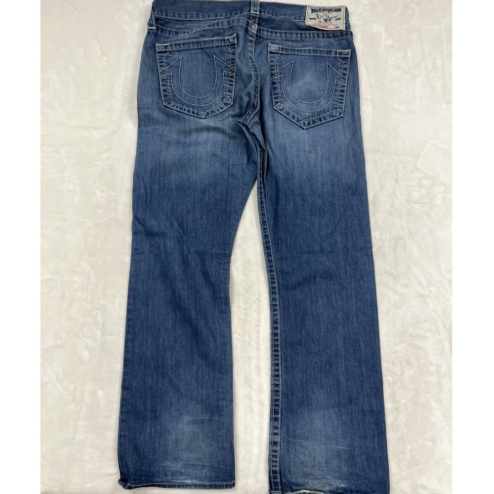 True Religion Straight Leg Jeans Mens 36 Blue HM14-800TS Made in USA